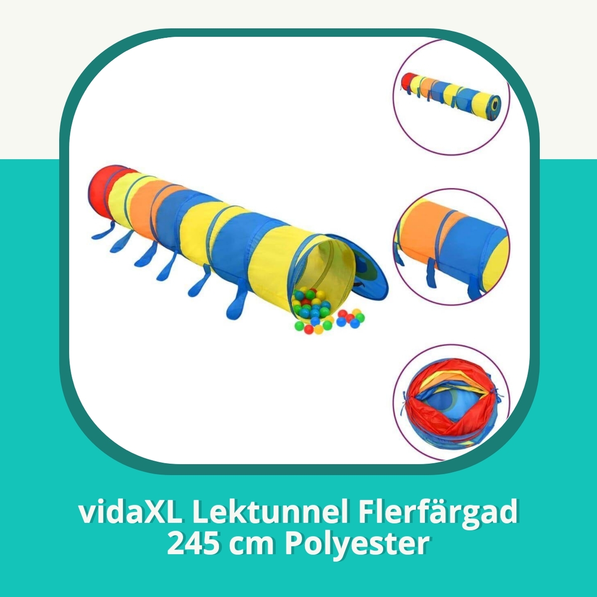 Recension af vidaXL Lektunnel Flerfärgad 245 cm Polyester