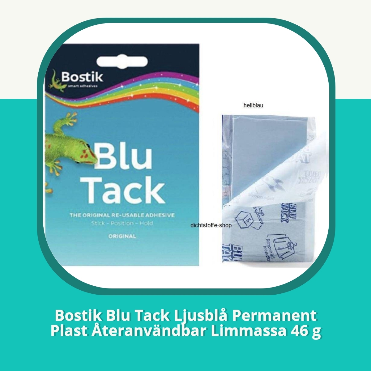 Recension af Bostik Blu Tack Ljusblå Permanent Plast Återanvändbar Limmassa 46 g
