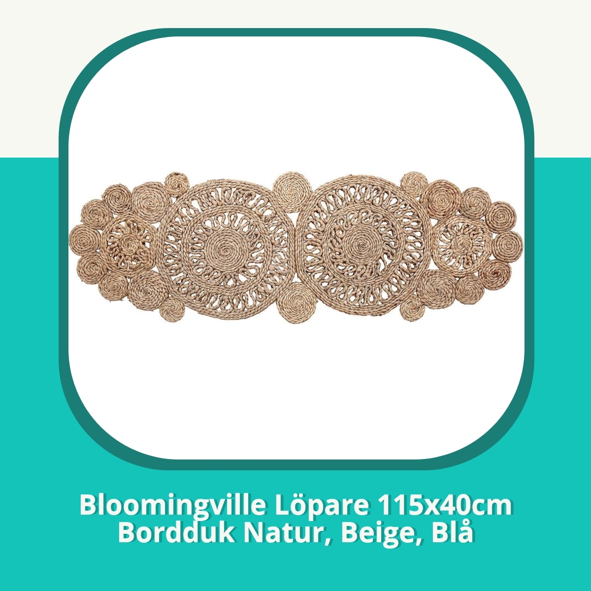 Anmeldelse af Bloomingville Löpare 115x40cm Bordduk Natur, Beige, Blå