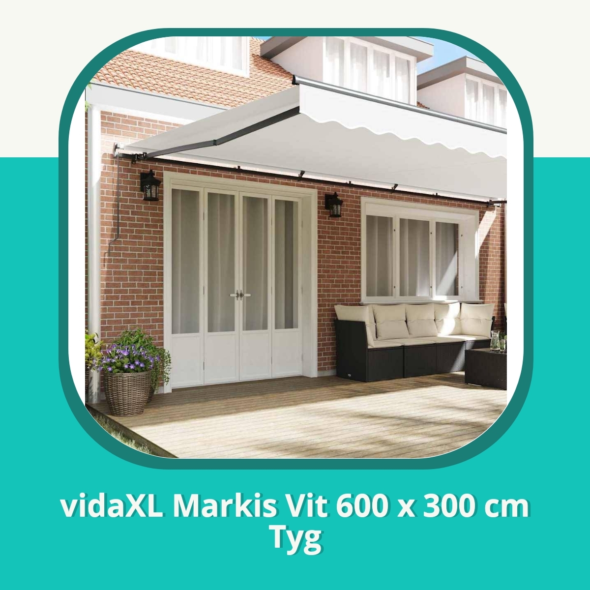 Recension af vidaXL Markis Vit 600 x 300 cm Tyg