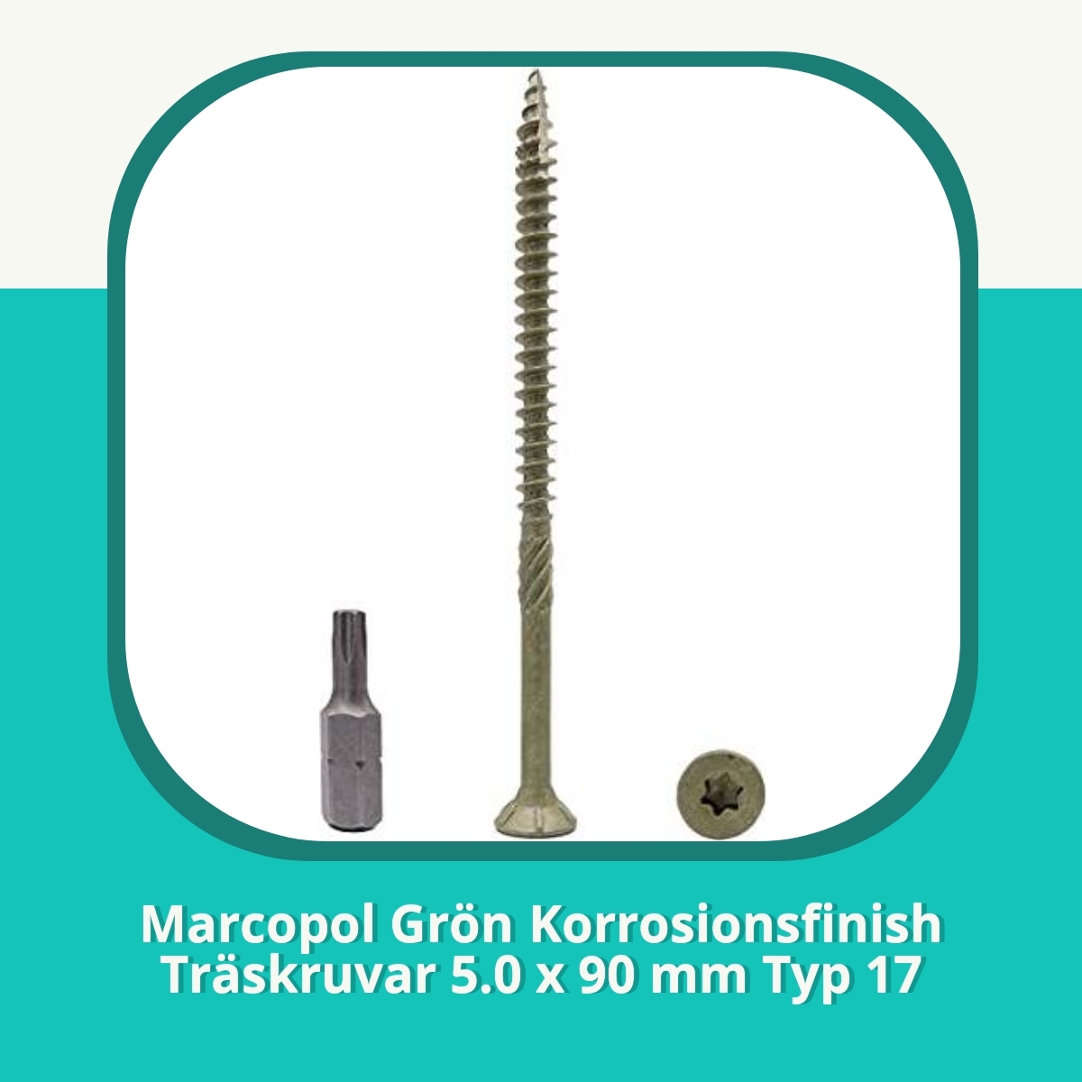 Recension af Marcopol Grön Korrosionsfinish Träskruvar 5.0 x 90 mm Typ 17