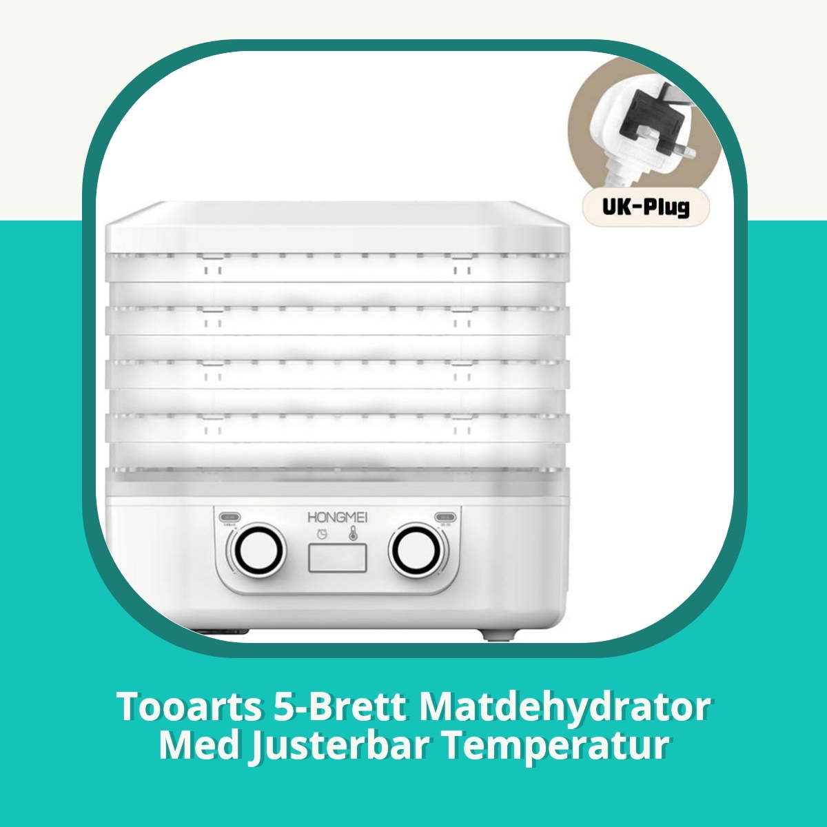 Anmeldelse af Tooarts 5-Brett Matdehydrator Med Justerbar Temperatur