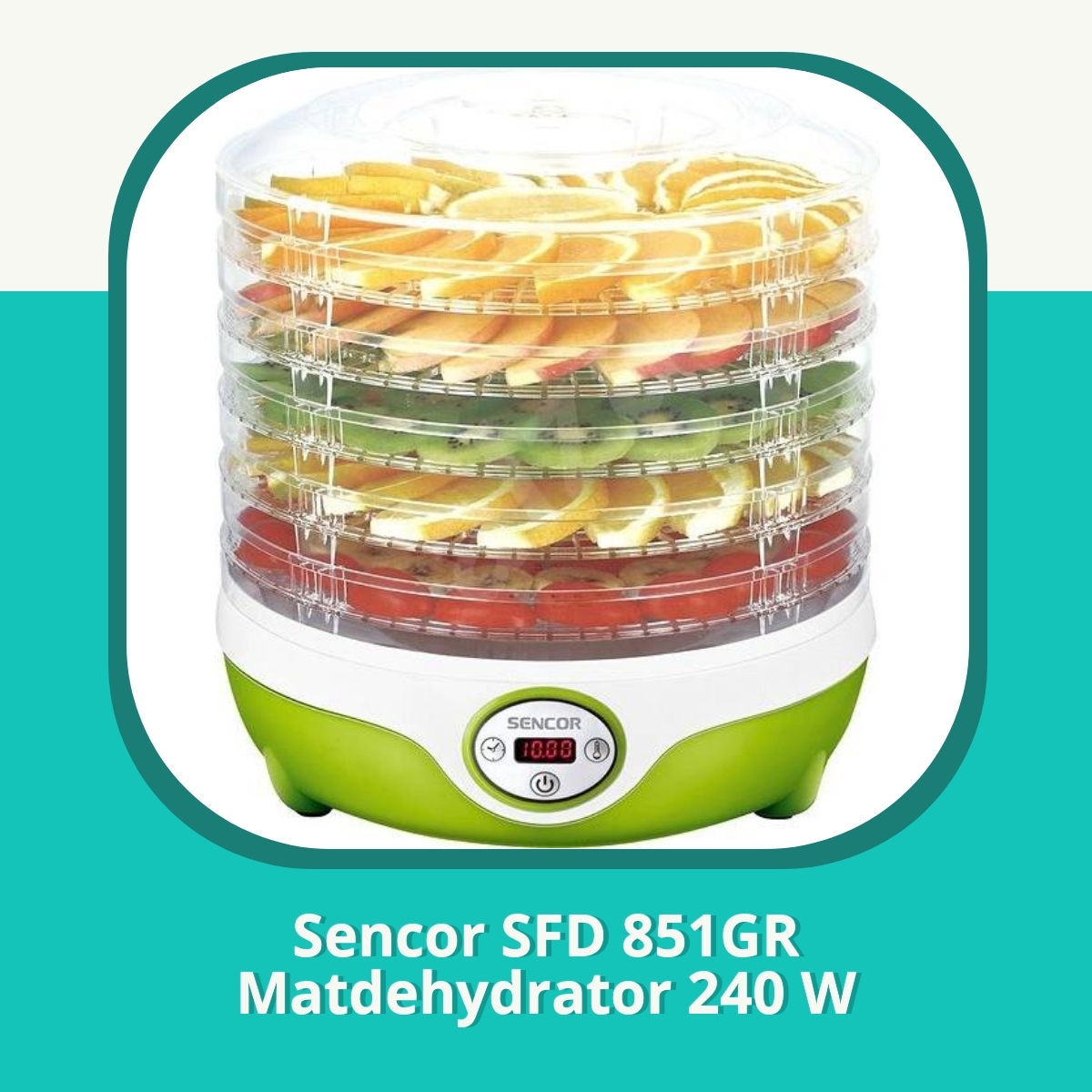 Anmeldelse af Sencor SFD 851GR Matdehydrator 240 W