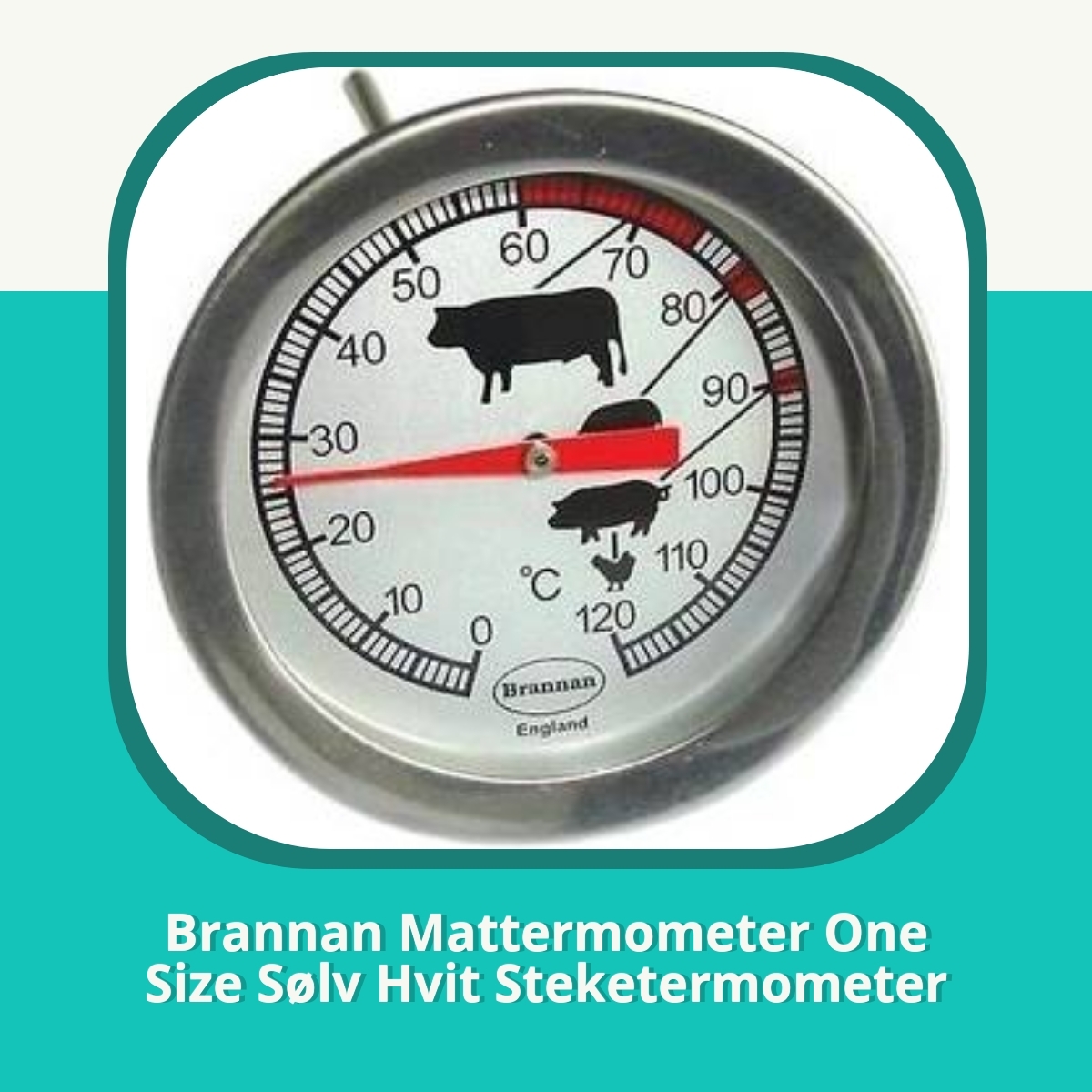 Anmeldelse af Brannan Mattermometer One Size Sølv Hvit Steketermometer