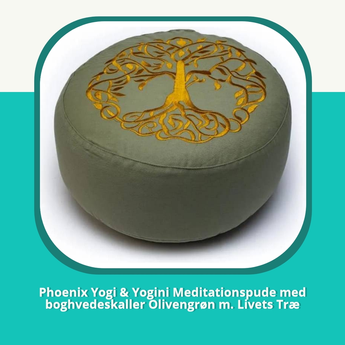 Anmeldelse af Phoenix Yogi & Yogini Meditationspude med boghvedeskaller Olivengrøn m. Livets Træ