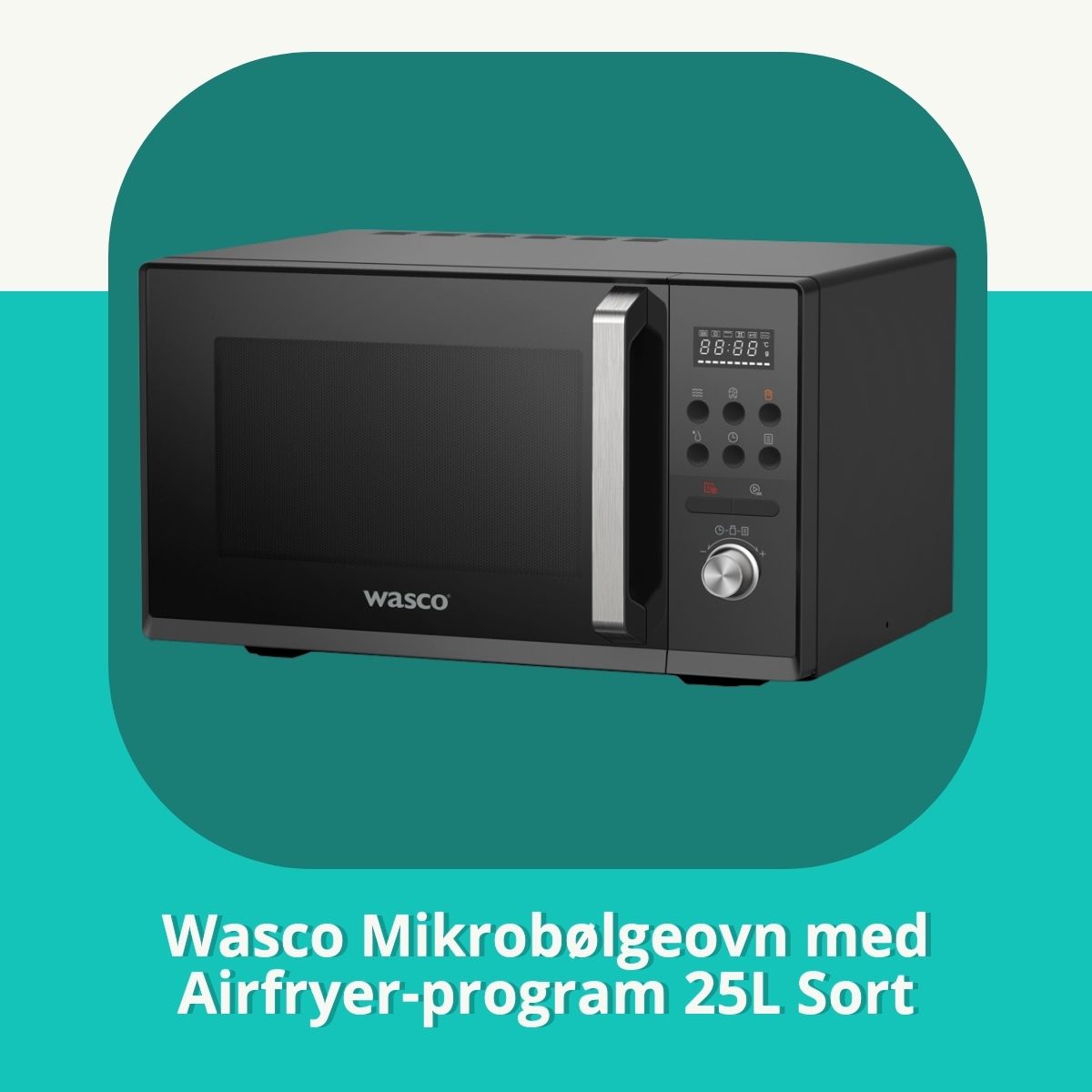 Anmeldelse af Wasco Mikrobølgeovn med Airfryer-program 25L Sort