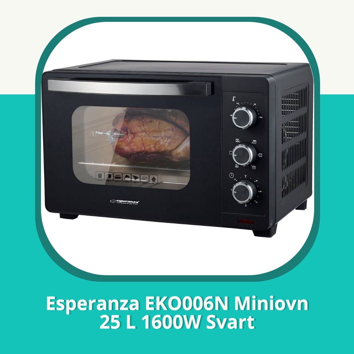 Anmeldelse af Esperanza EKO006N Miniovn 25 L 1600W Svart