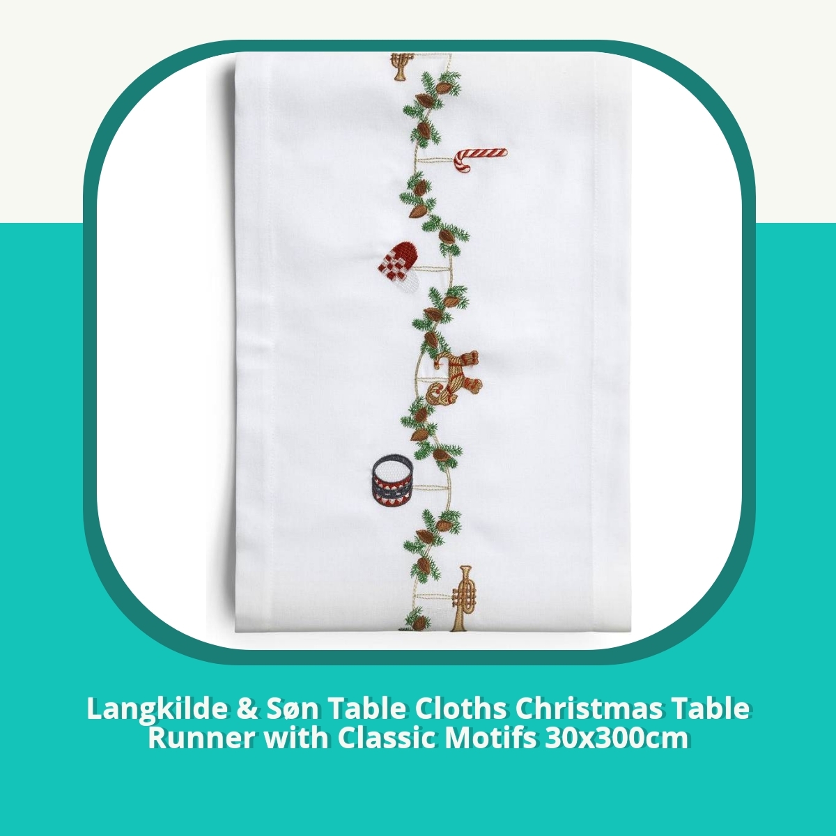 Recension af Langkilde & Søn Table Cloths Christmas Table Runner with Classic Motifs 30x300cm