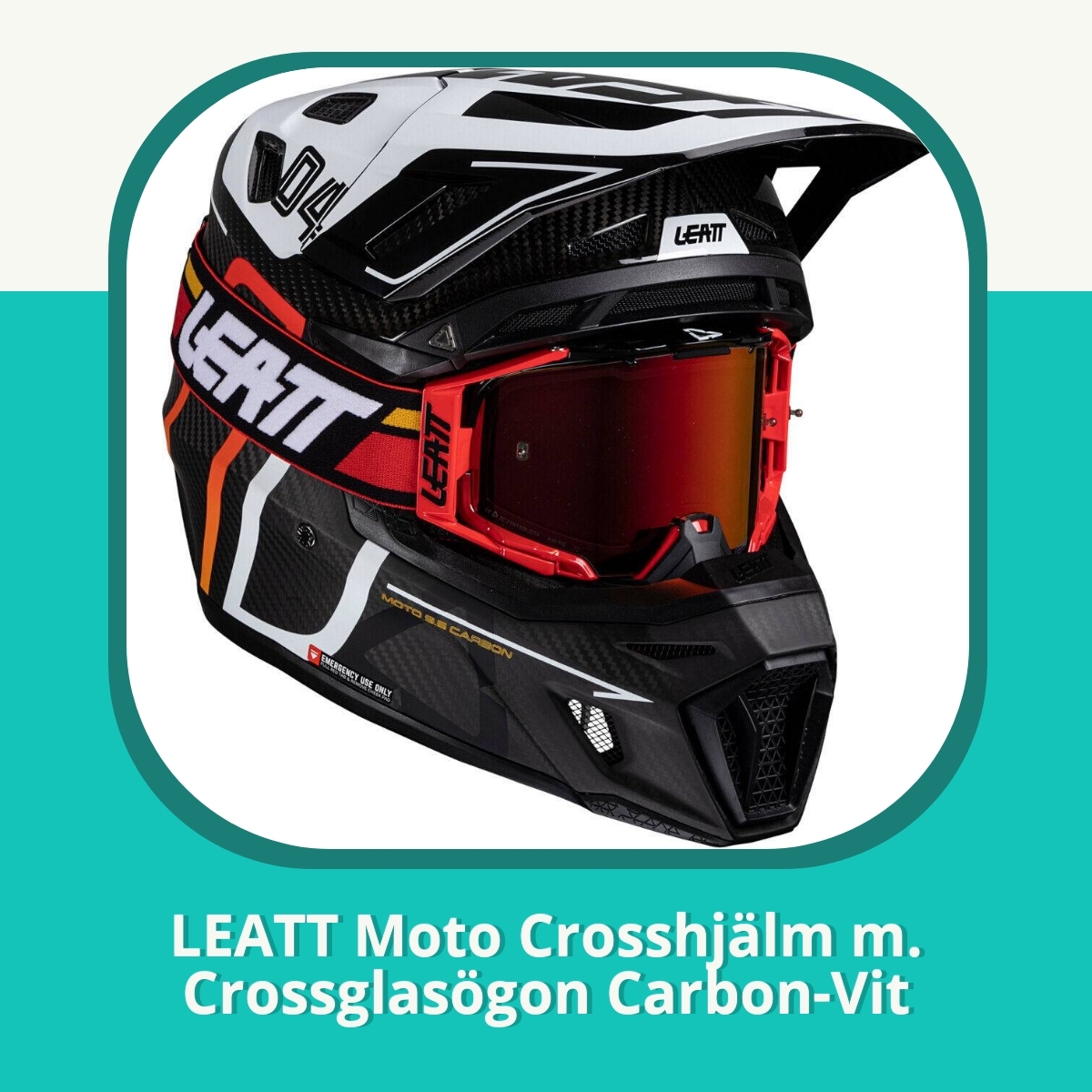 Recension af LEATT Moto Crosshjälm m. Crossglasögon Carbon-Vit