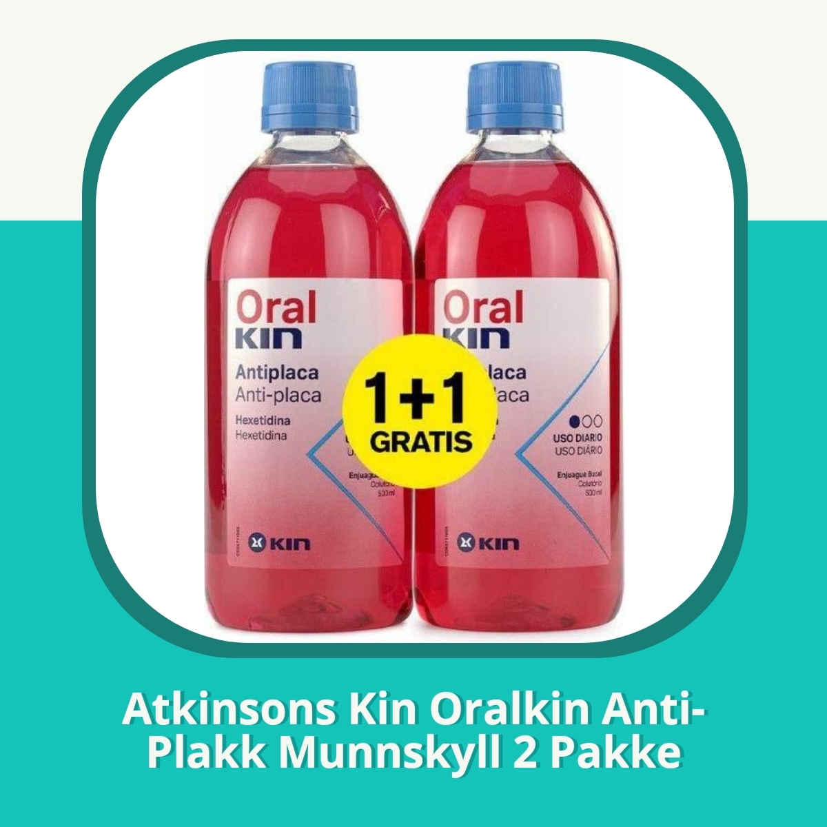 Anmeldelse Atkinsons Kin Oralkin Anti-Plakk Munnskyll 2 Pakke