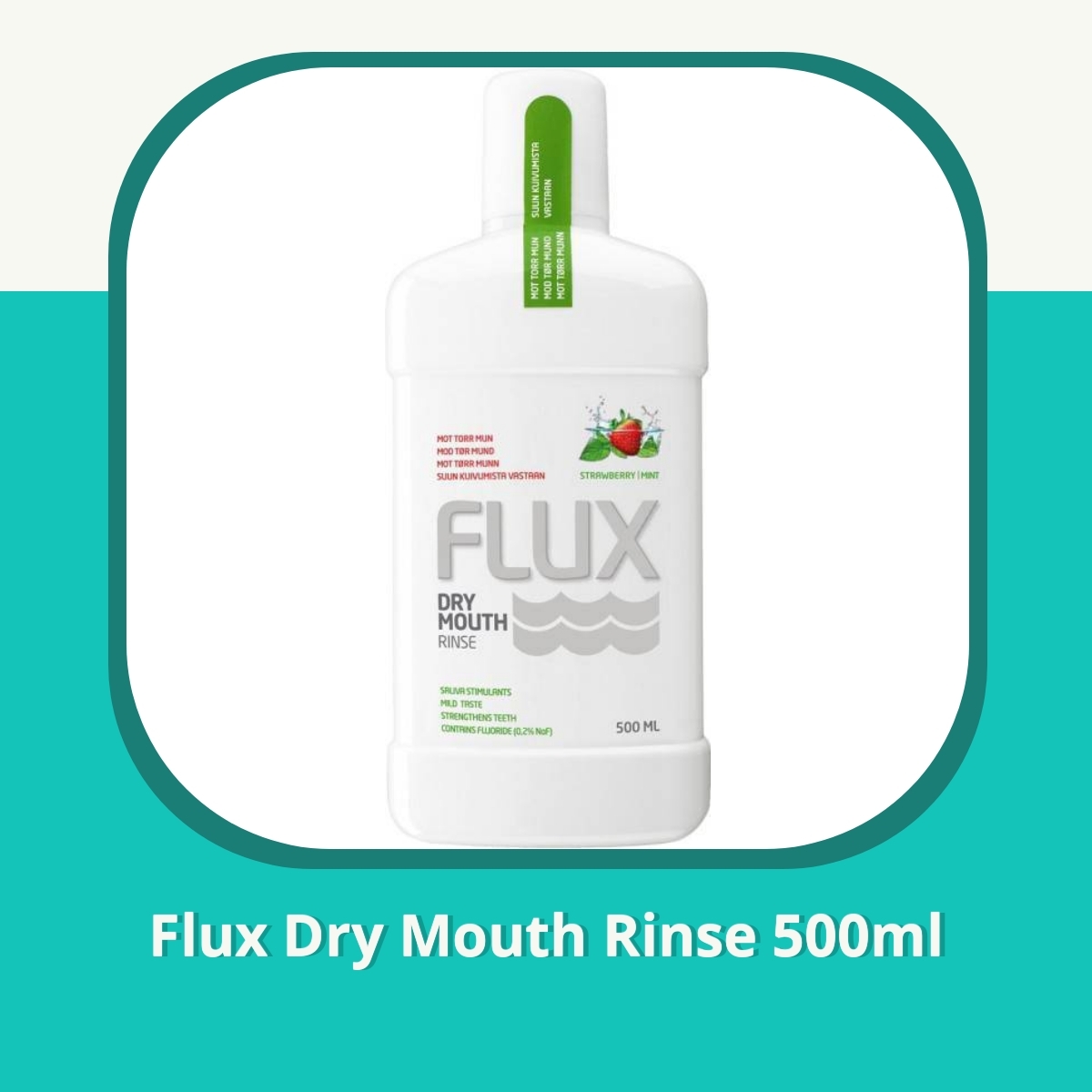 Recension af Flux Dry Mouth Rinse 500ml