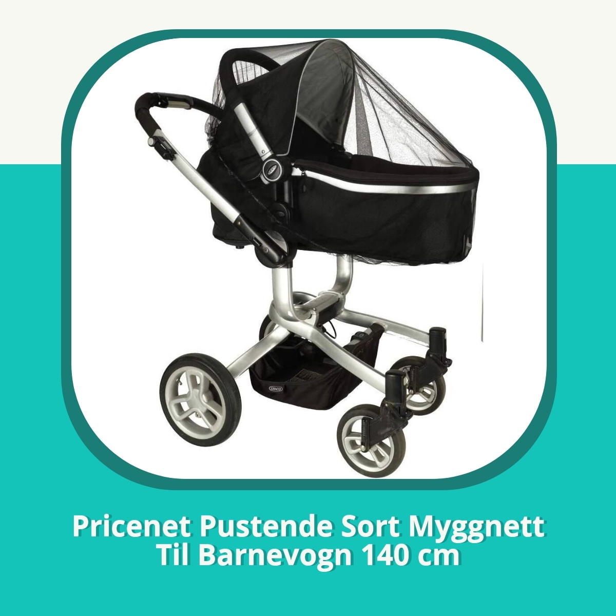 Anmeldelse af Pricenet Pustende Sort Myggnett Til Barnevogn 140 cm