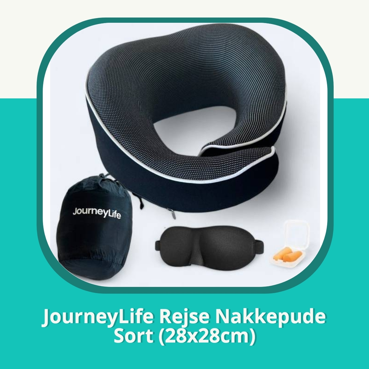 Anmeldelse af JourneyLife Rejse Nakkepude Sort (28x28cm)