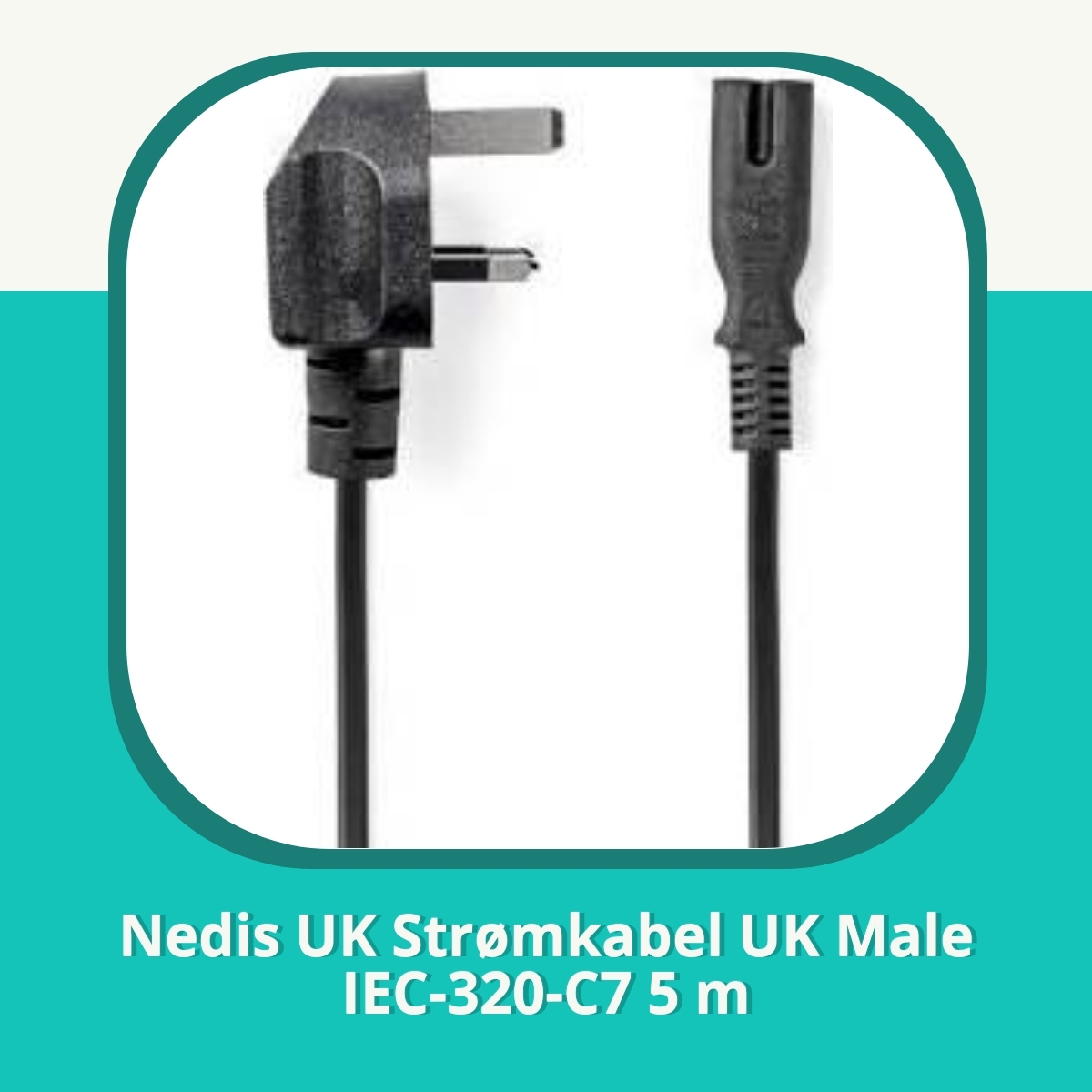 Anmeldelse Nedis UK Strømkabel UK Male IEC-320-C7 5 m