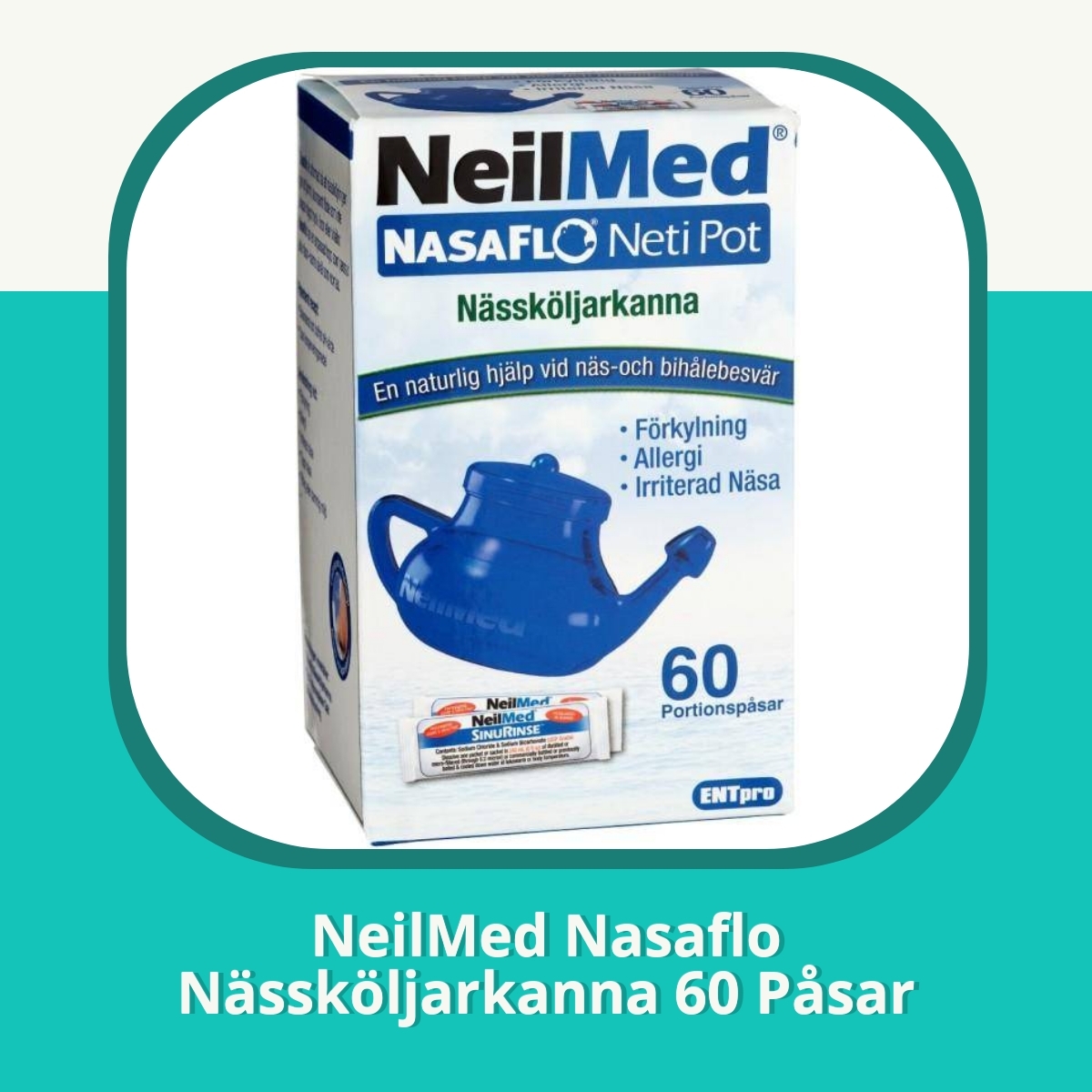 Recension NeilMed Nasaflo Nässköljarkanna 60 Påsar