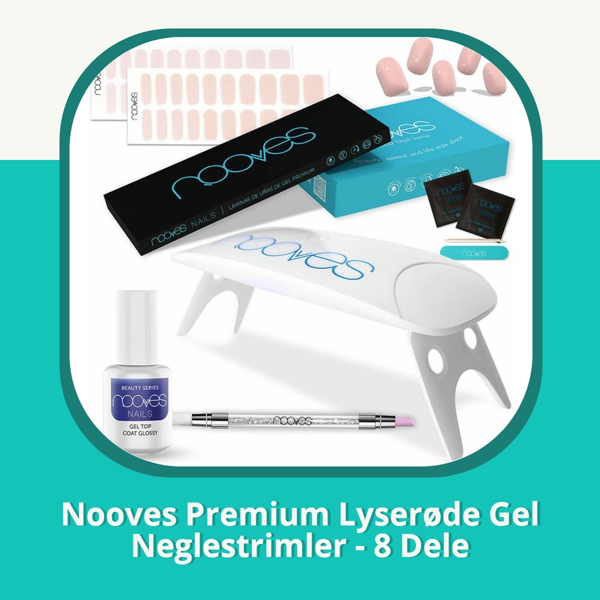 Anmeldelse af Nooves Premium Lyserøde Gel Neglestrimler - 8 Dele