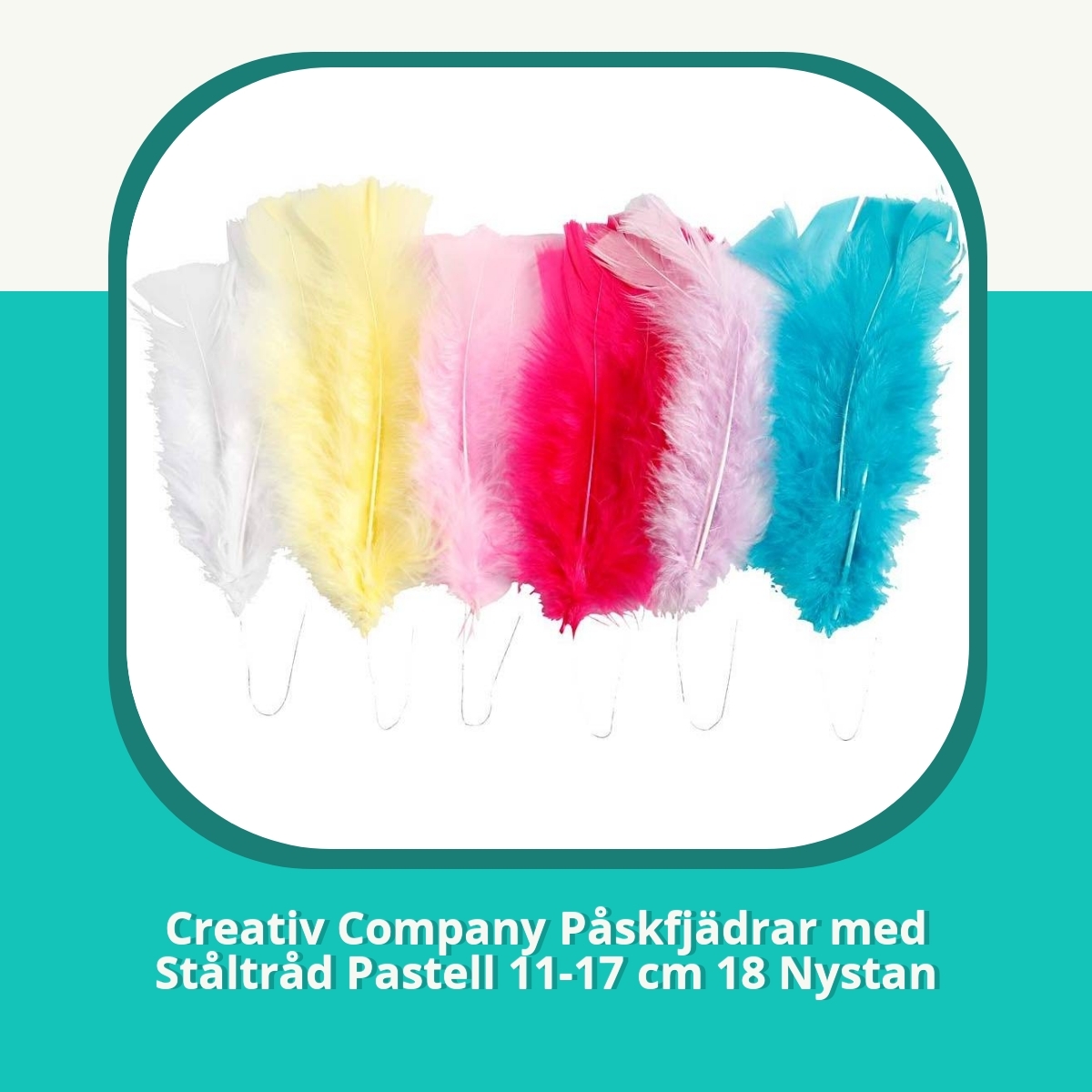 Recension af Creativ Company Påskfjädrar med Ståltråd Pastell 11-17 cm 18 Nystan