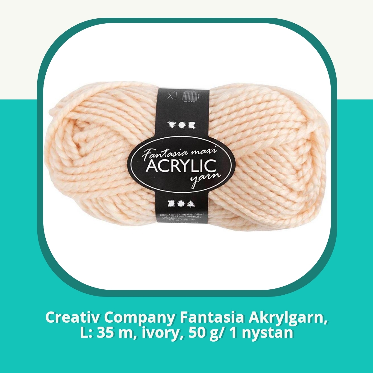 Recension af Creativ Company Fantasia Akrylgarn, L: 35 m, ivory, 50 g/ 1 nystan