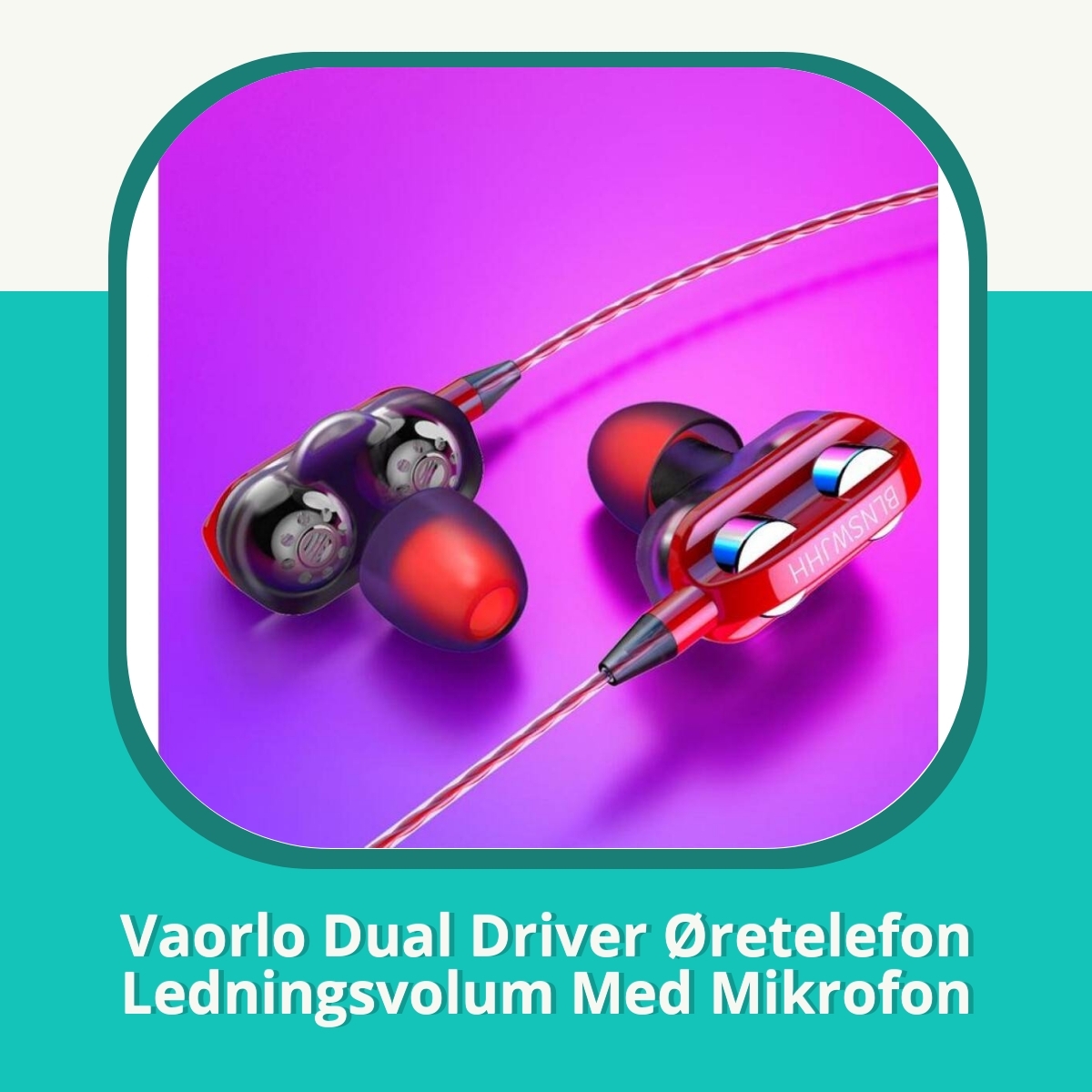 Anmeldelse af Vaorlo Dual Driver Øretelefon Ledningsvolum Med Mikrofon