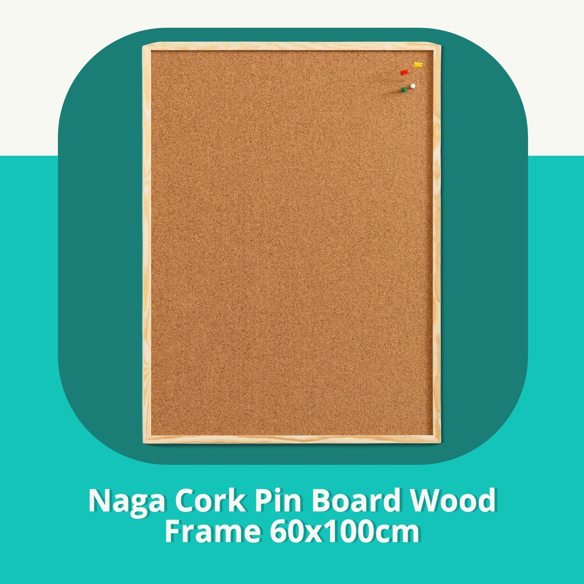 Anmeldelse af Naga Cork Pin Board Wood Frame 60x100cm