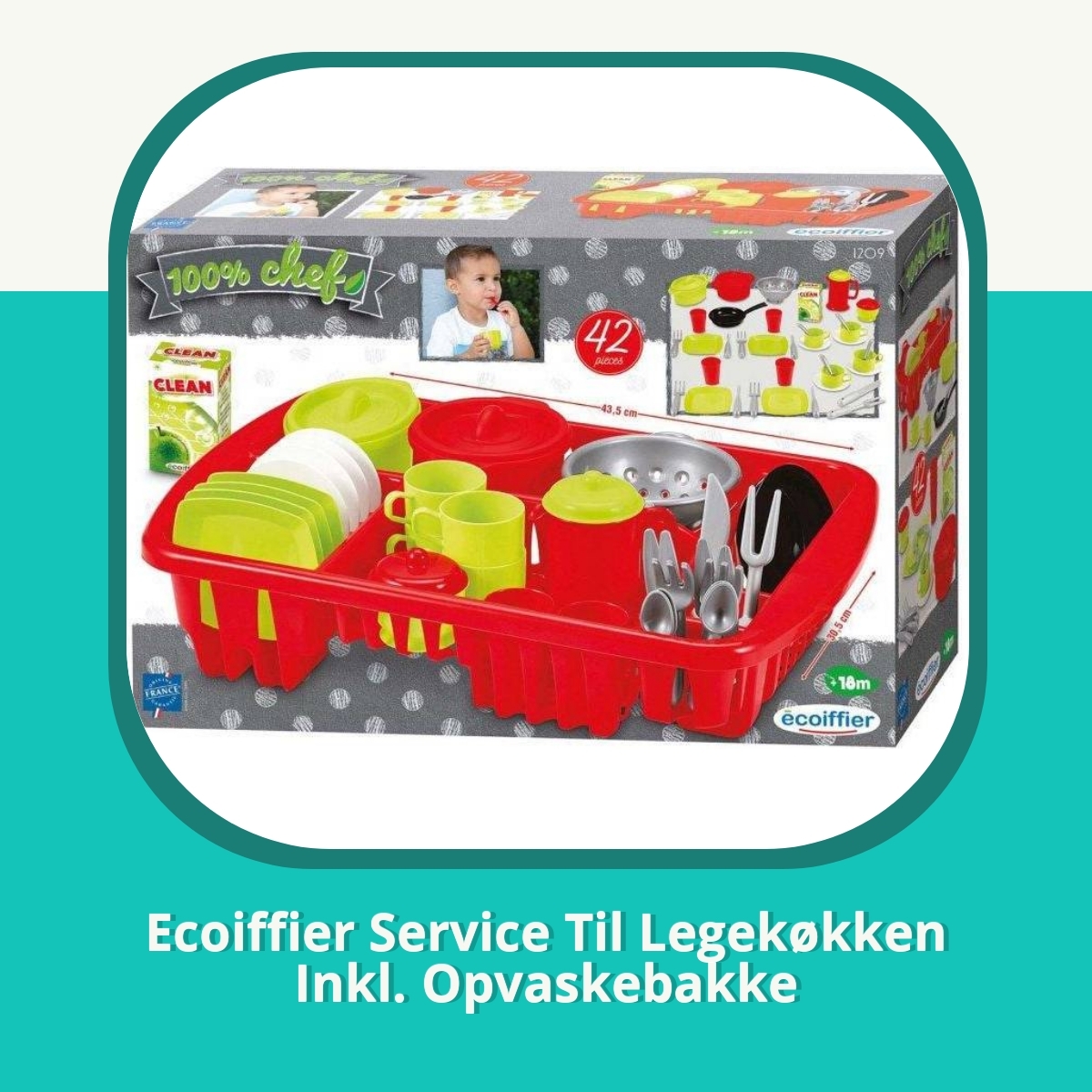 Anmeldelse af Ecoiffier Service Til Legekøkken Inkl. Opvaskebakke
