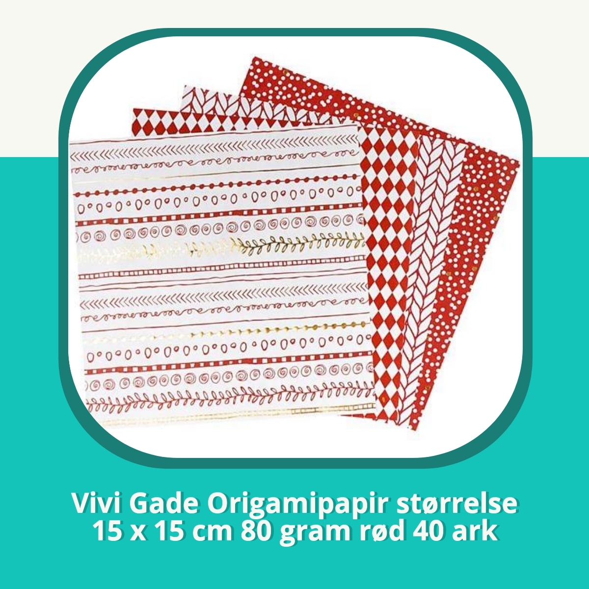 Anmeldelse af Vivi Gade Origamipapir størrelse 15 x 15 cm 80 gram rød 40 ark