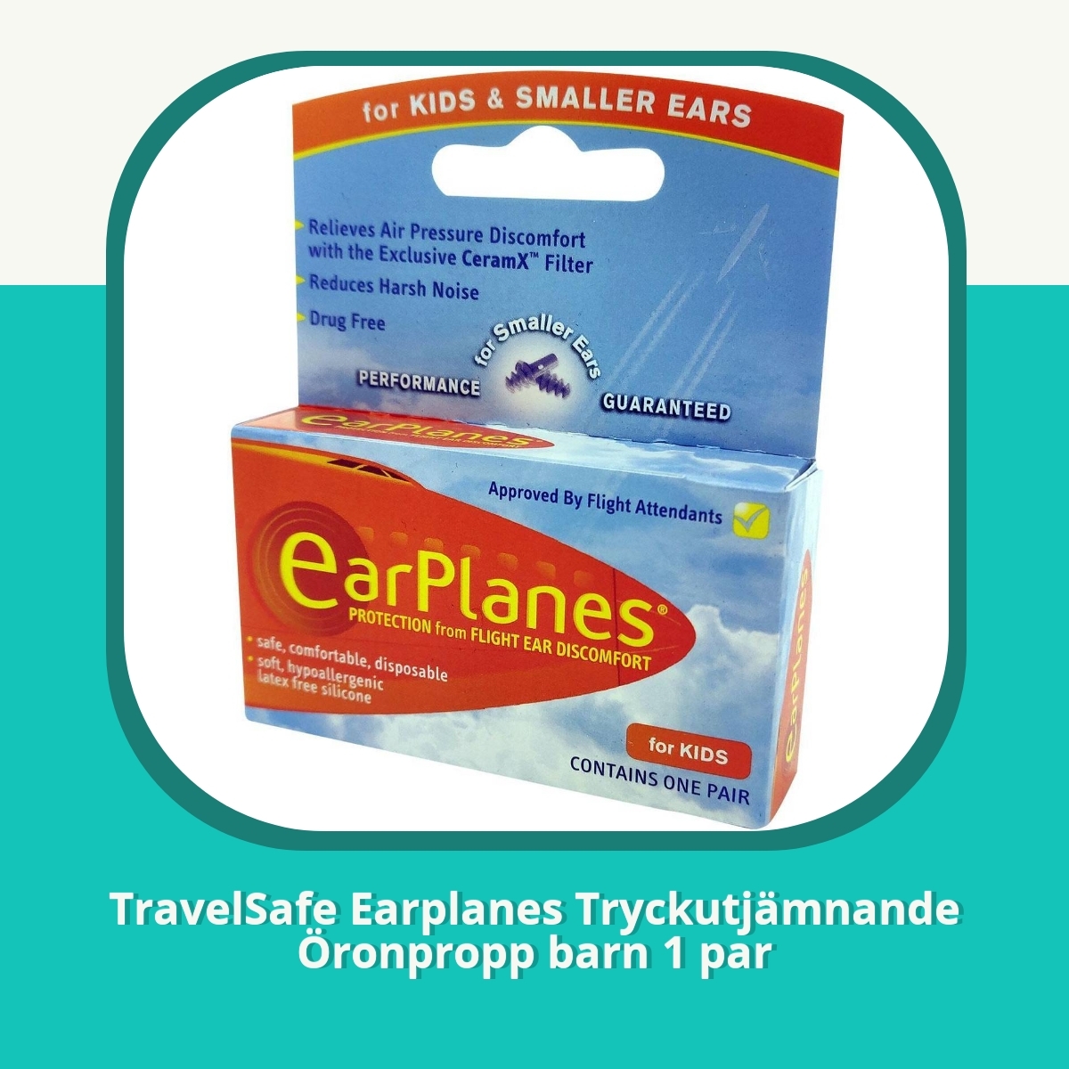 Recension af TravelSafe Earplanes Tryckutjämnande Öronpropp barn 1 par