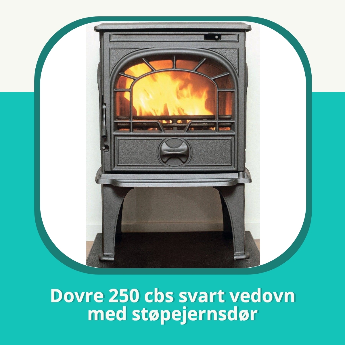 Anmeldelse af Dovre 250 cbs svart vedovn med støpejernsdør