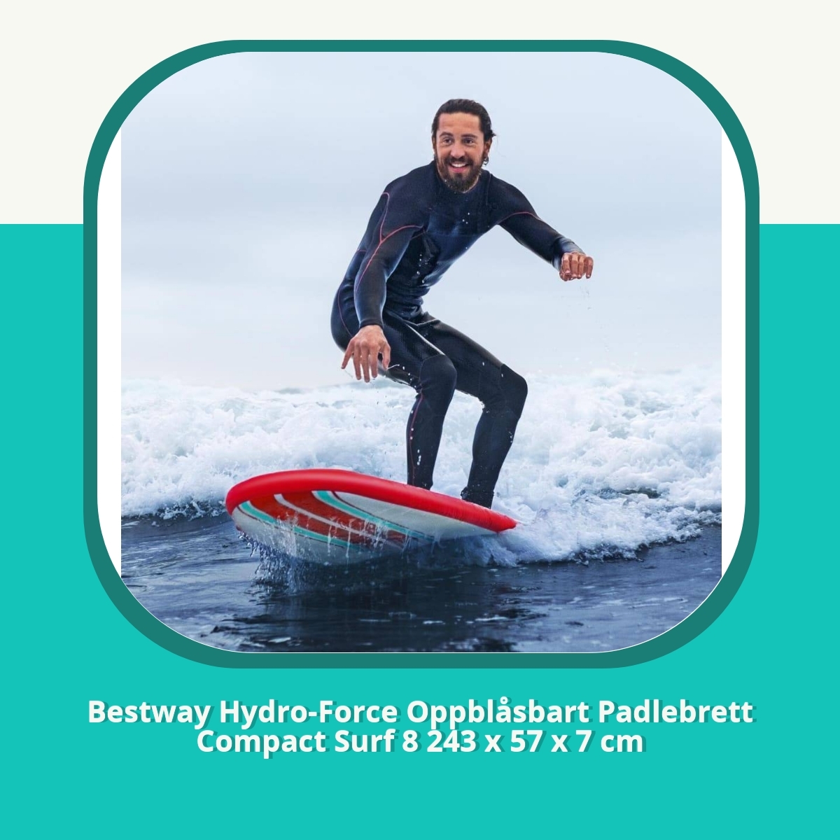 Anmeldelse af Bestway Hydro-Force Oppblåsbart Padlebrett Compact Surf 8 243 x 57 x 7 cm