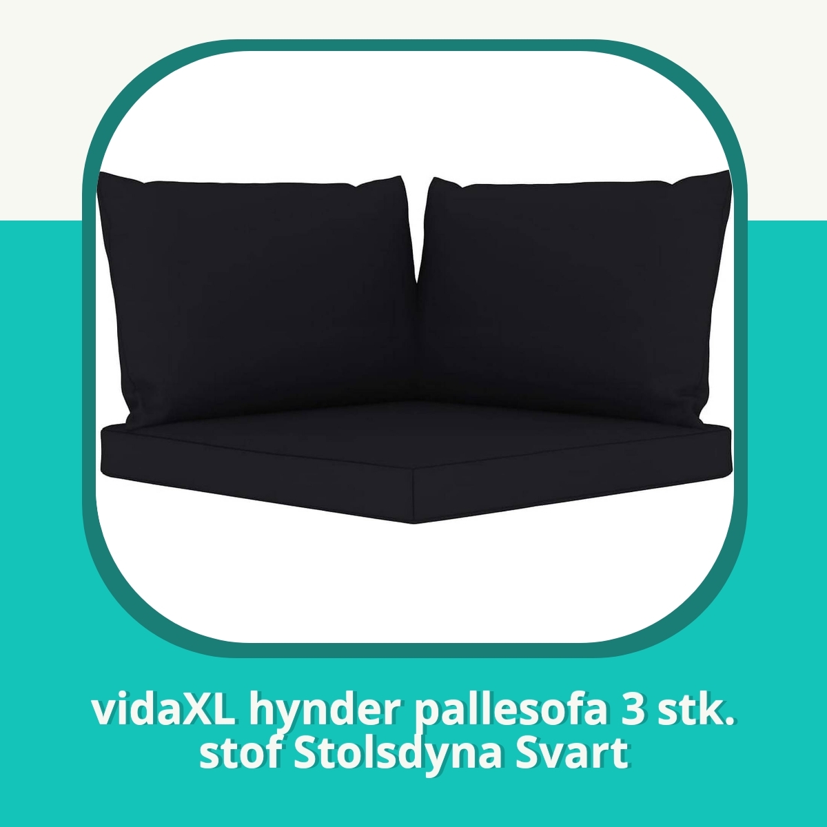 Recension vidaXL hynder pallesofa 3 stk. stof Stolsdyna Svart