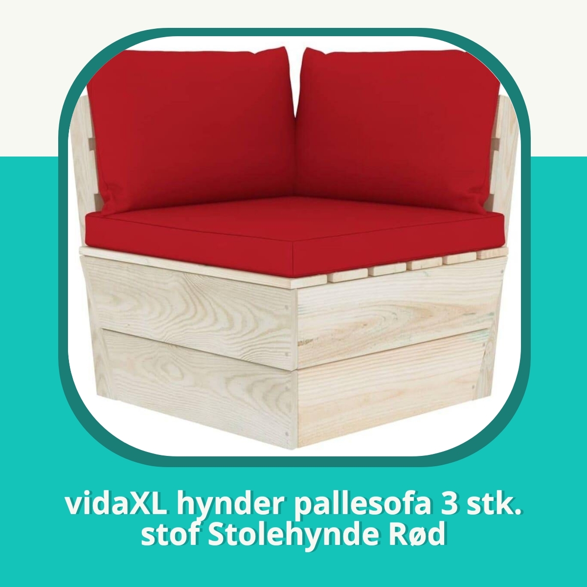 Anmeldelse af vidaXL hynder pallesofa 3 stk. stof Stolehynde Rød