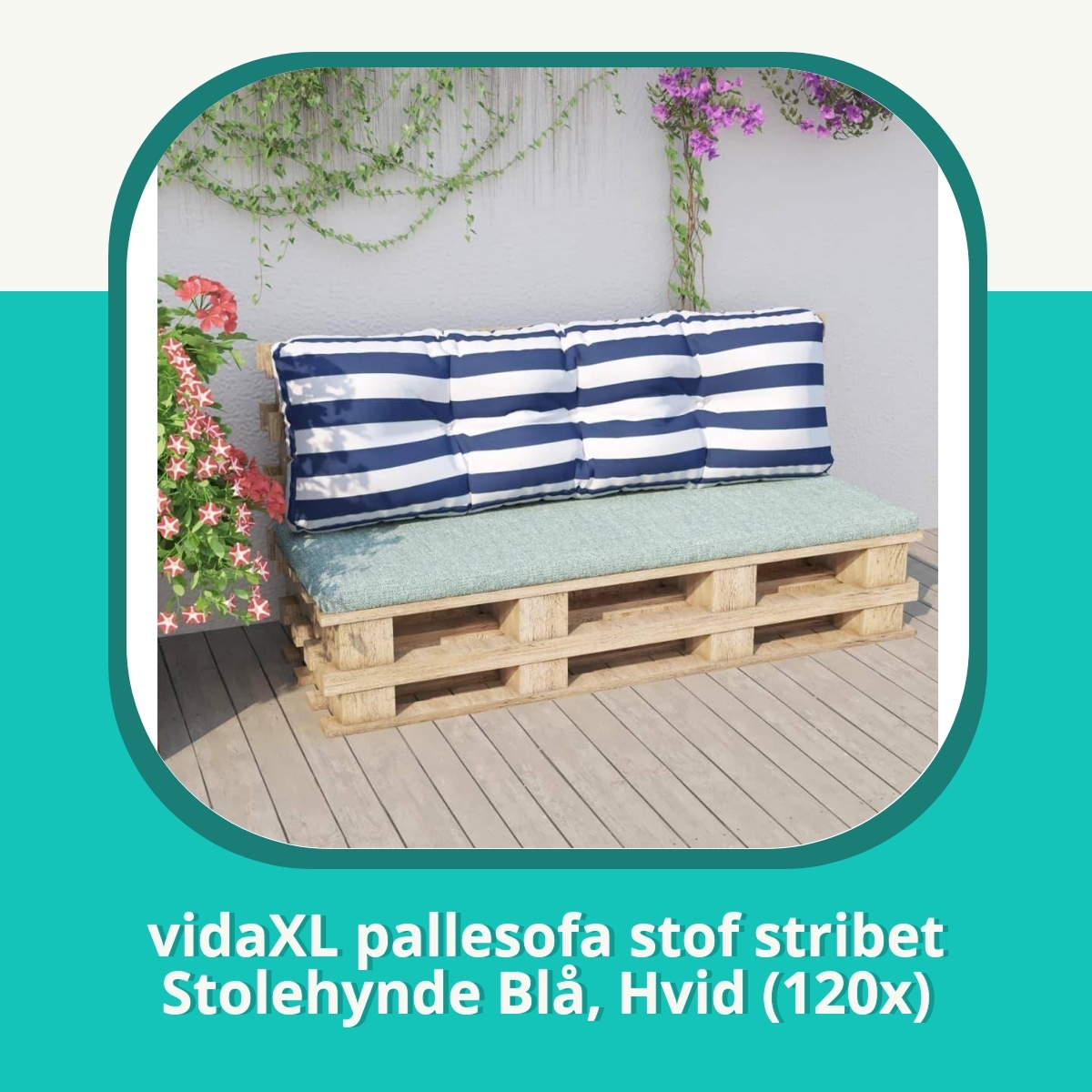 Anmeldelse af vidaXL pallesofa stof stribet Stolehynde Blå, Hvid (120x)