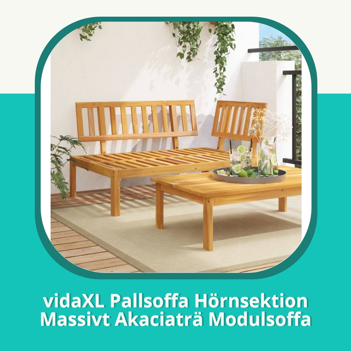 Recension af vidaXL Pallsoffa Hörnsektion Massivt Akaciaträ Modulsoffa