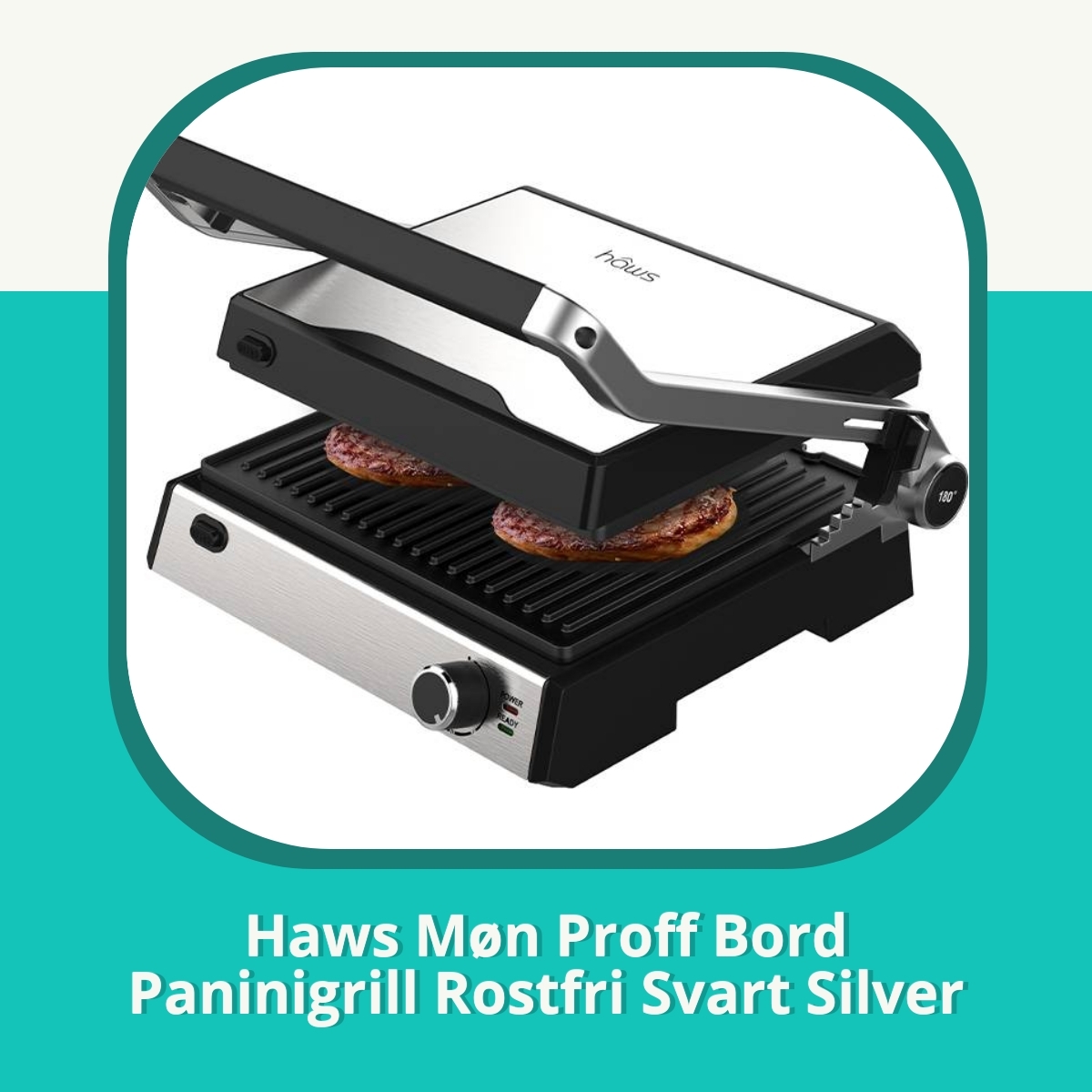 Recension Haws Møn Proff Bord Paninigrill Rostfri Svart Silver
