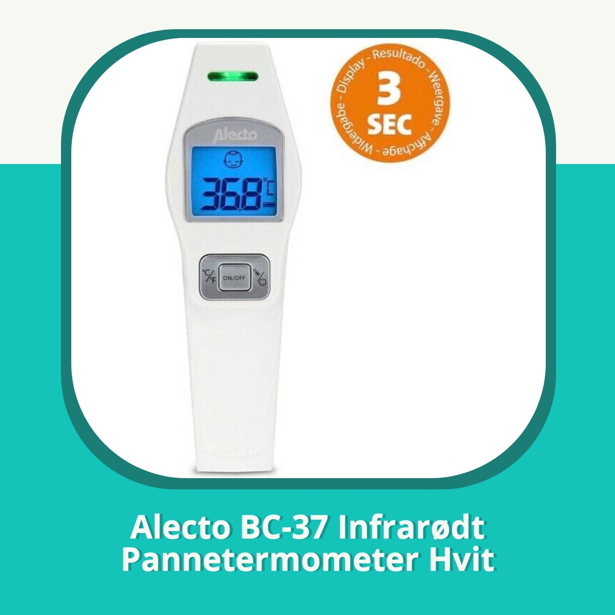 Anmeldelse af Alecto BC-37 Infrarødt Pannetermometer Hvit