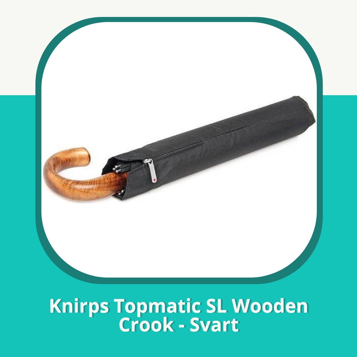 Anmeldelse Knirps Topmatic SL Wooden Crook - Svart