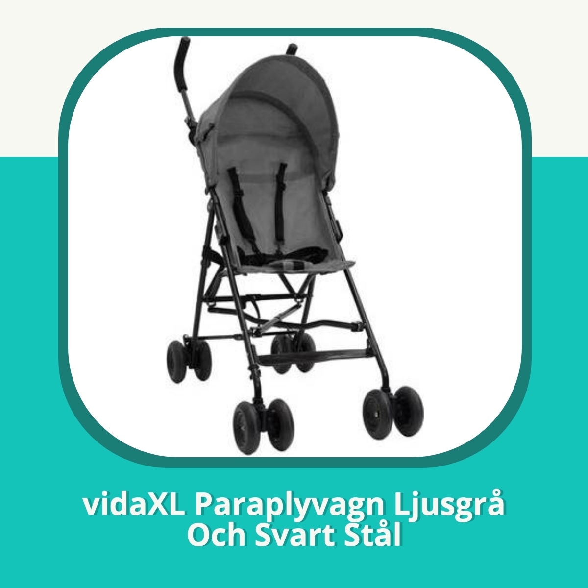 Recension af vidaXL Paraplyvagn Ljusgrå Och Svart Stål