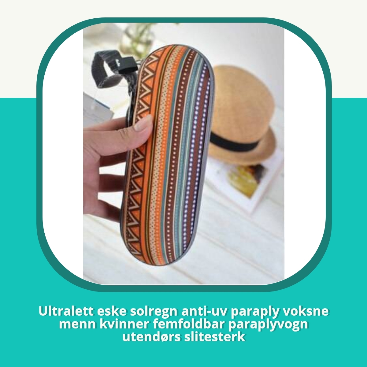 Anmeldelse af Ultralett eske solregn anti-uv paraply voksne menn kvinner femfoldbar paraplyvogn utendørs slitesterk