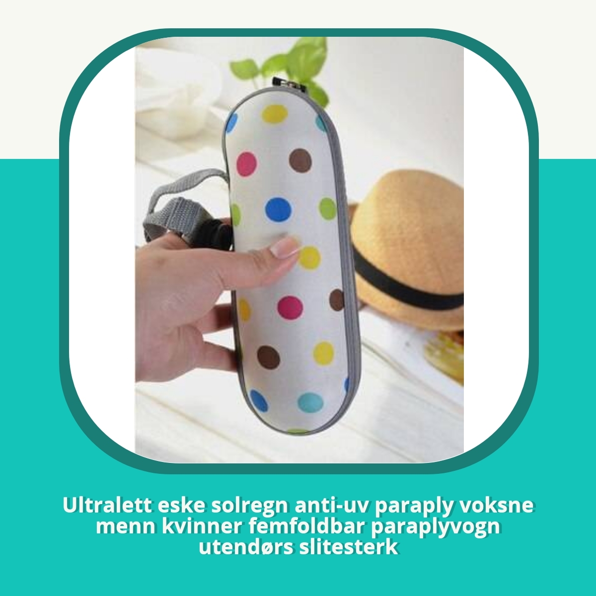 Anmeldelse af Ultralett eske solregn anti-uv paraply voksne menn kvinner femfoldbar paraplyvogn utendørs slitesterk