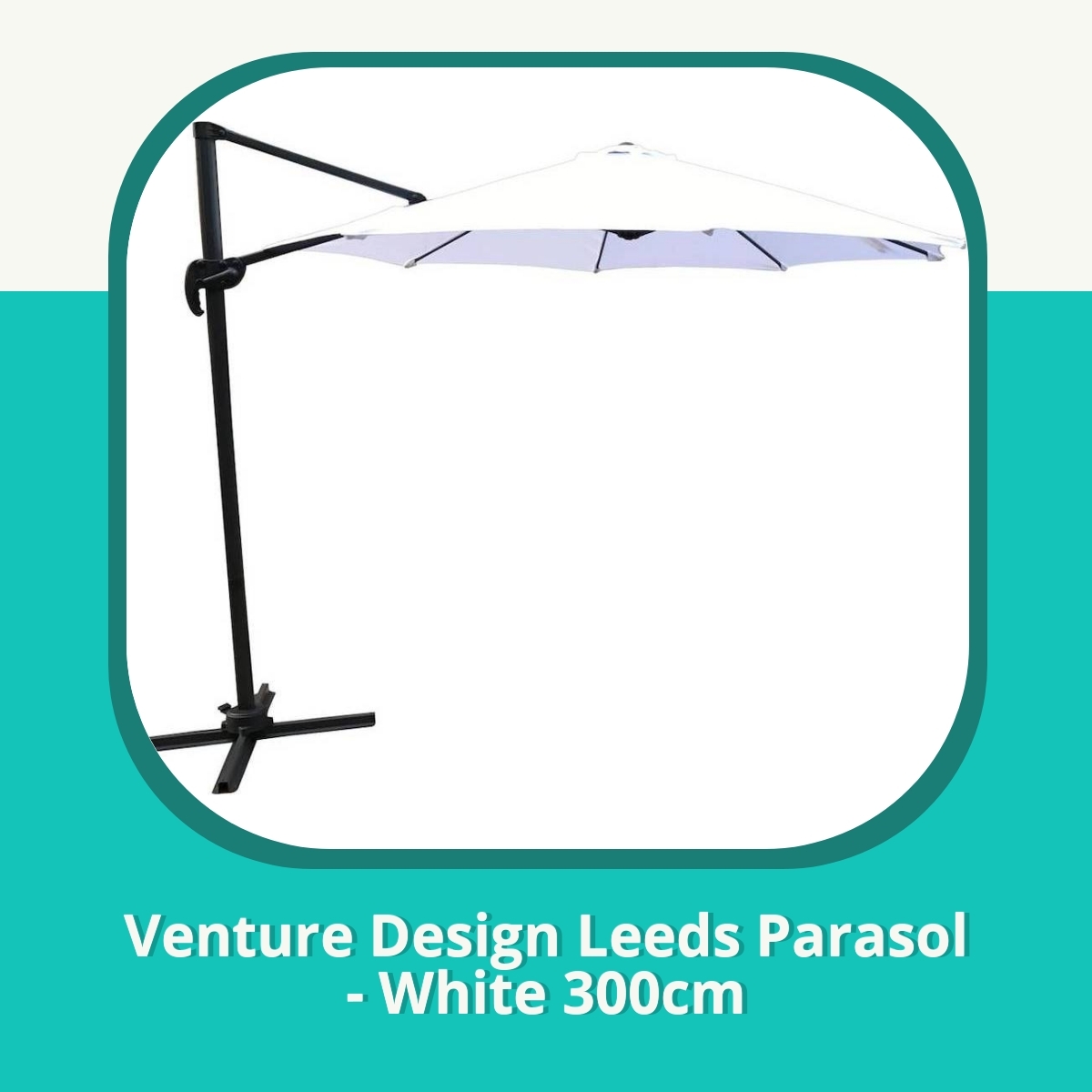 Anmeldelse af Venture Design Leeds Parasol - White 300cm
