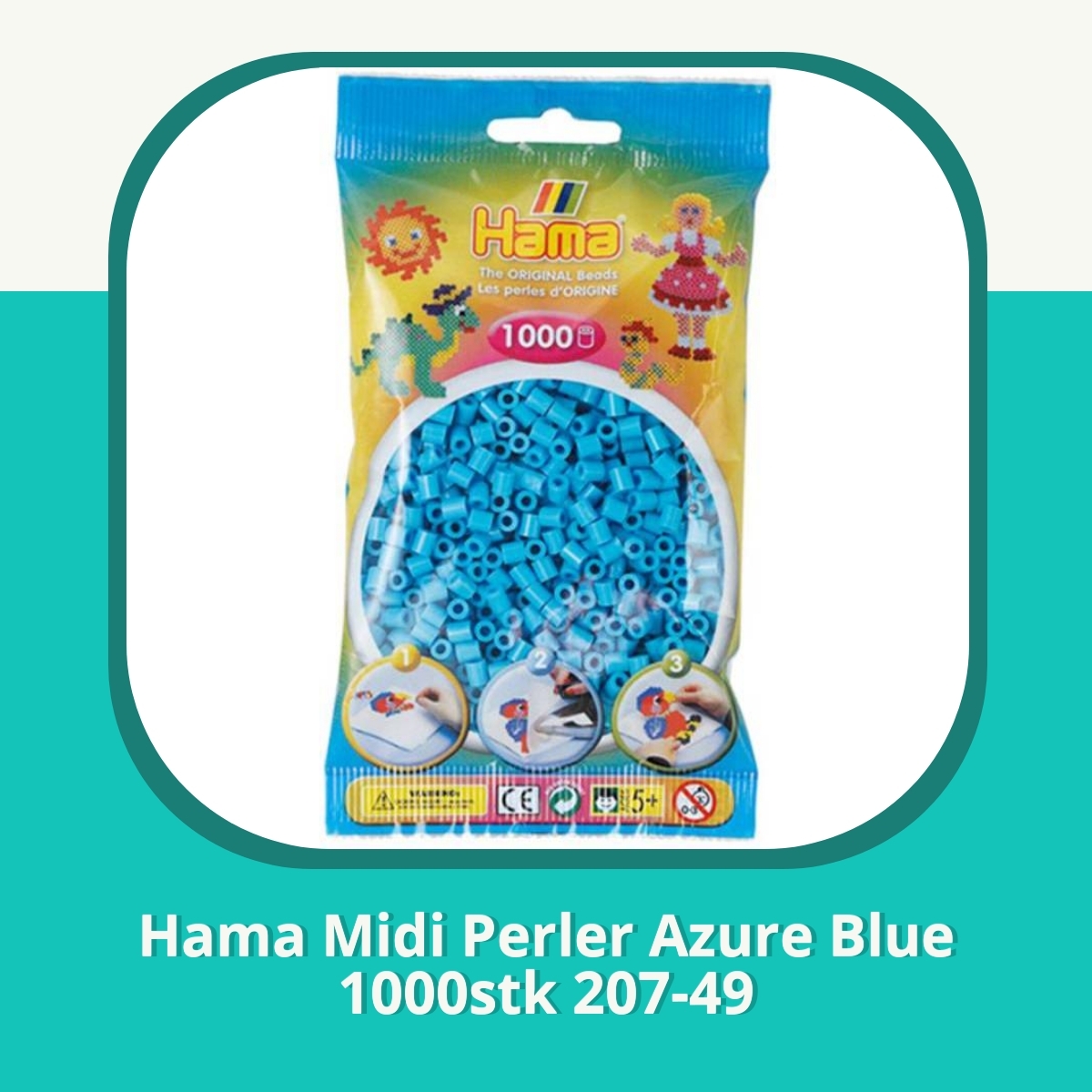 Recension af Hama Midi Perler Azure Blue 1000stk 207-49