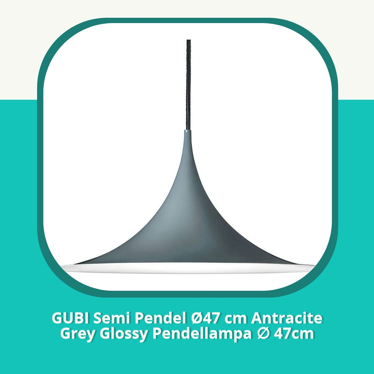 Recension af GUBI Semi Pendel Ø47 cm Antracite Grey Glossy Pendellampa ∅ 47cm