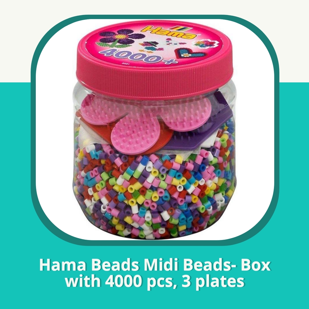Anmeldelse Hama Beads Midi Beads- Box with 4000 pcs, 3 plates