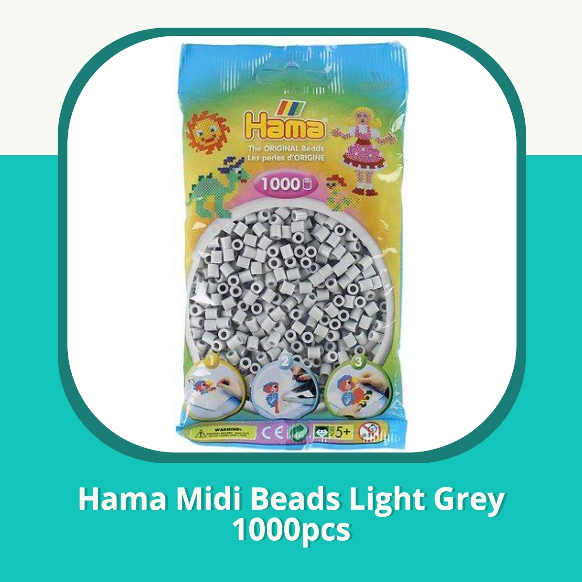 Anmeldelse af Hama Midi Beads Light Grey 1000pcs