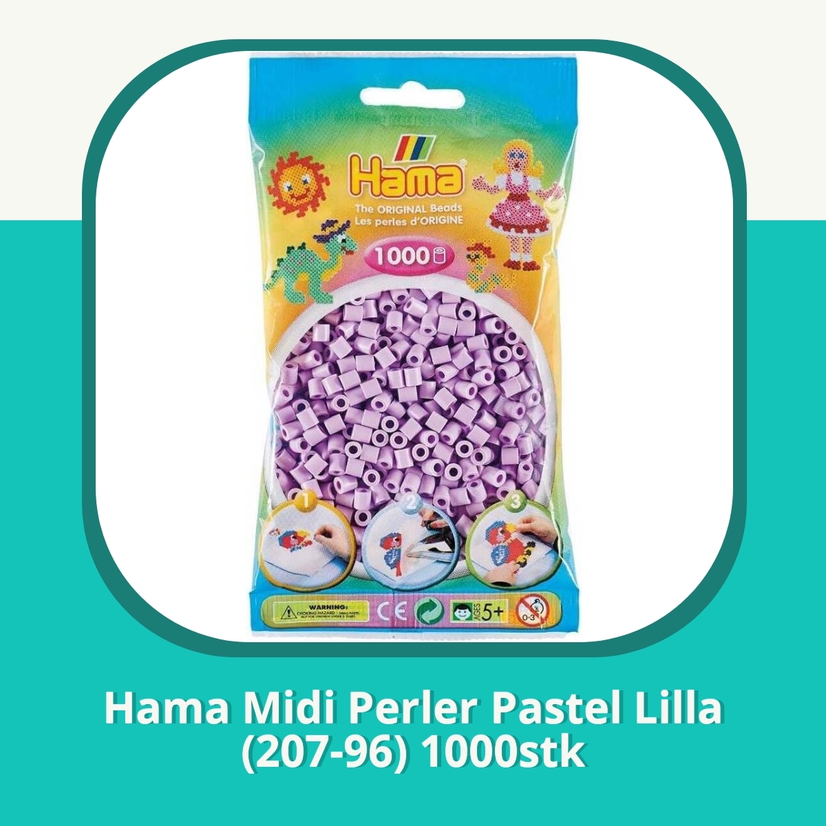 Anmeldelse af Hama Midi Perler Pastel Lilla (207-96) 1000stk
