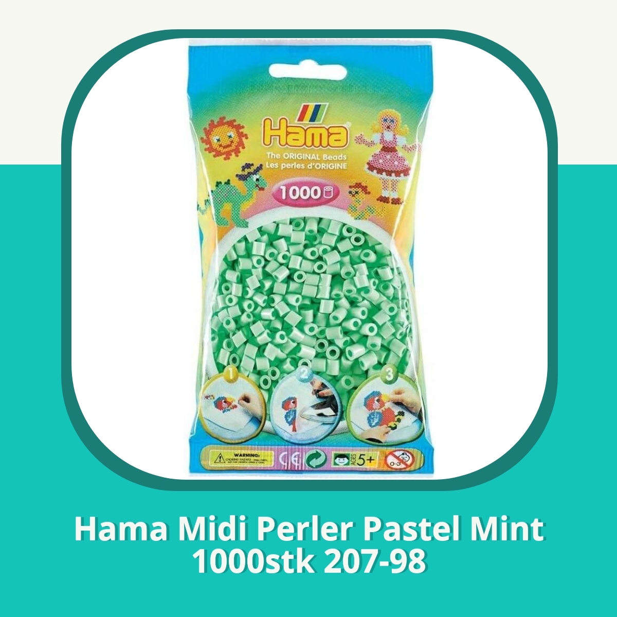 Anmeldelse af Hama Midi Perler Pastel Mint 1000stk 207-98
