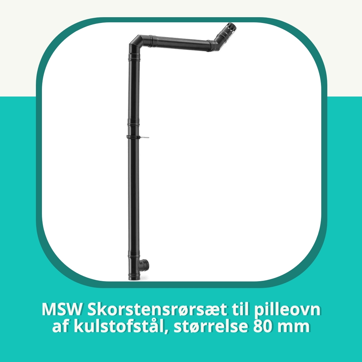 Anmeldelse af MSW Skorstensrørsæt til pilleovn af kulstofstål, størrelse 80 mm