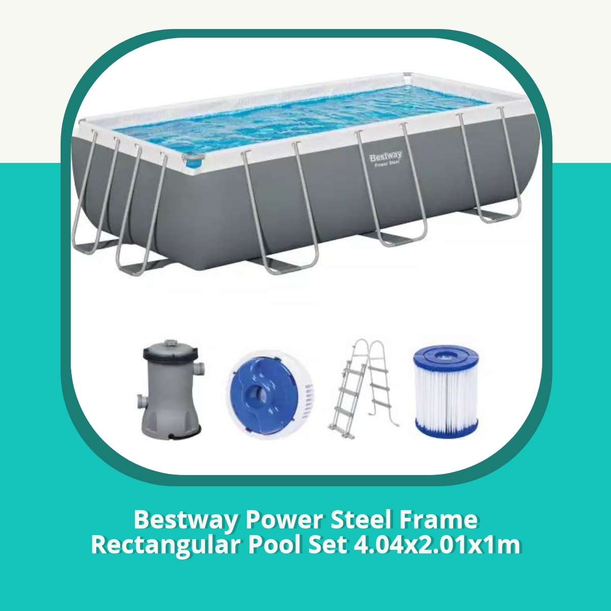 Anmeldelse af Bestway Power Steel Frame Rectangular Pool Set 4.04x2.01x1m