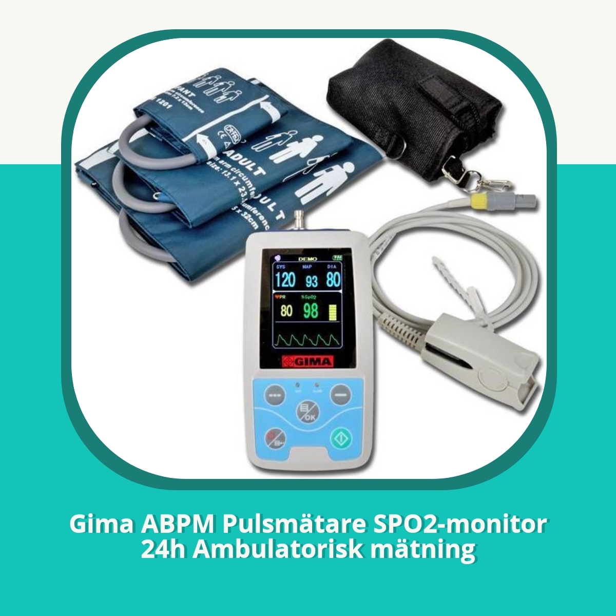 Recension af Gima ABPM Pulsmätare SPO2-monitor 24h Ambulatorisk mätning