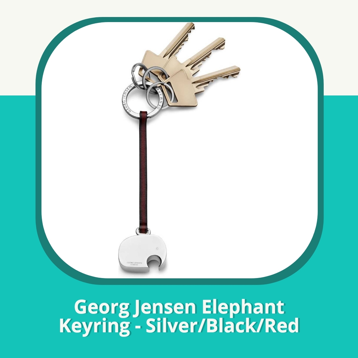 Anmeldelse af Georg Jensen Elephant Keyring - Silver/Black/Red